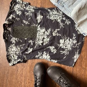 Floral Black top
